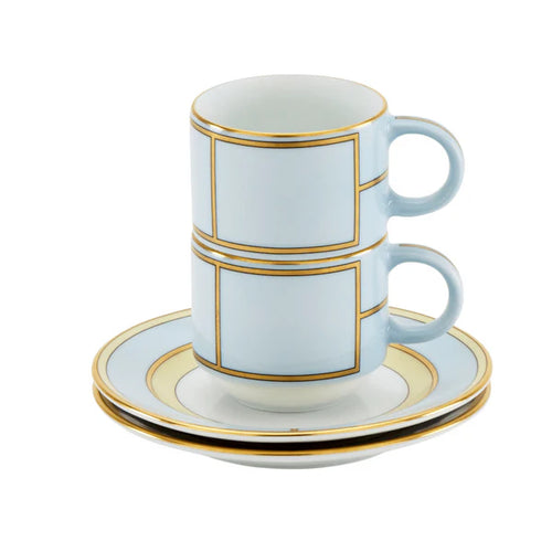 Taza de Cafe Con Plato - Diva Turquesa (Set de 2) (para Lista de novios)