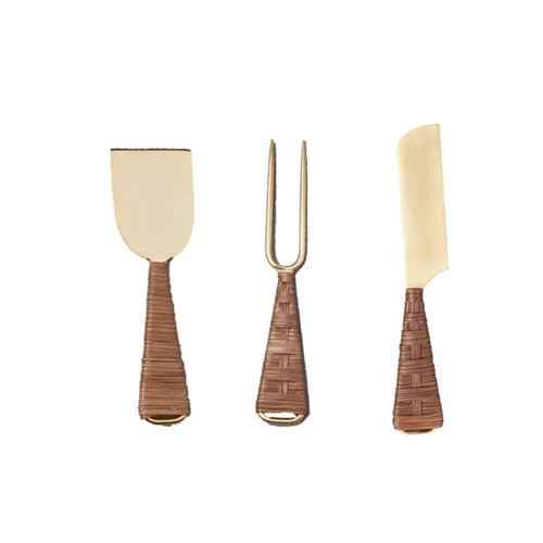 Set Cuchillos De Queso Rattan