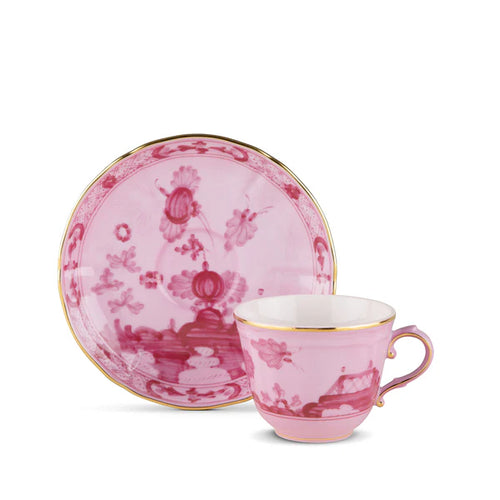 Taza de Cafe con Plato Porpora - Oriente Italiano (para Lista de novios)
