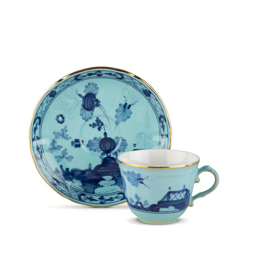 Taza de Cafe con Plato Iris - Oriente Italiano (para Lista de novios)