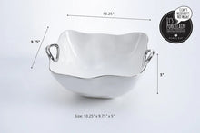 Cargar imagen en el visor de la galería, Bowl Cuadrado Grande Con Asas Plateadas