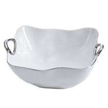 Cargar imagen en el visor de la galería, Bowl Cuadrado Grande Con Asas Plateadas