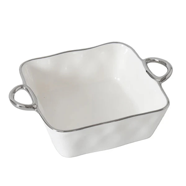 Fuente Para Hornos Cuadrada De Asas Plateadas