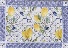 Cargar imagen en el visor de la galería, Individual Reversible Sienna - Arabesco Celestes Con Limones