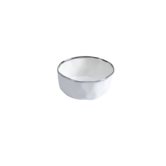 Bowl Bianca Borde Plateado