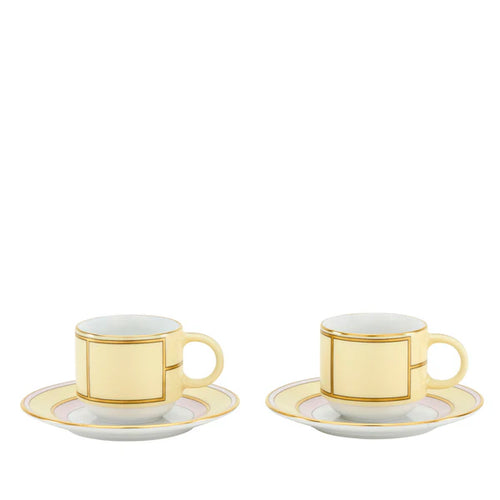 Taza de Cafe Con Plato - Diva Amarillo (Set de 2) (para Lista de novios)