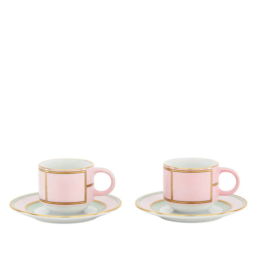 Taza de Cafe Con Plato - Diva Rosa (Set de 2) (para Lista de novios)