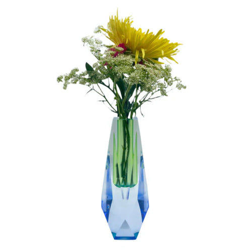 Lumina - Jarrón Grande Azul y verde iridiscente (Para Lista de Novios)