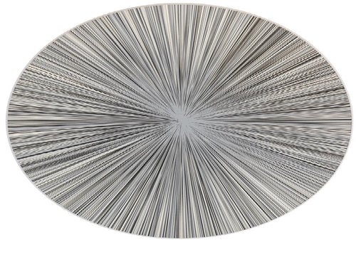 Base Para Calientes Oval Líneas Gris