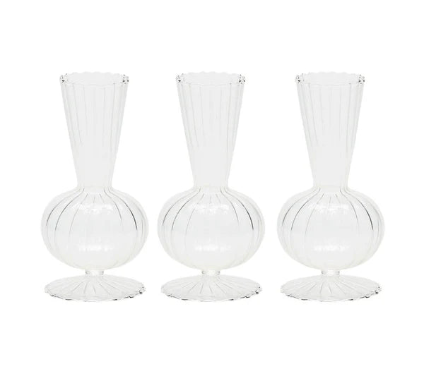 Set De 3 Floreros Tess Transparente