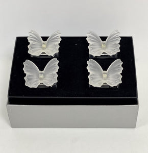 Set de 4 aros de servilleta mariposa blanco (Para Lista De Novios)